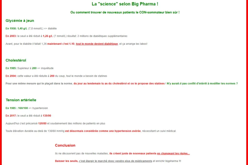 La « science » selon Big Pharma !
