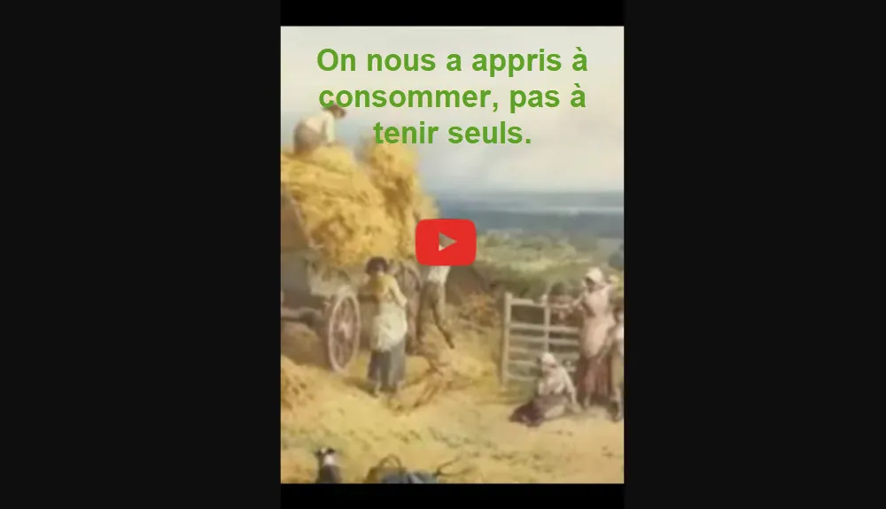 On nous a appris à consommer, pas à tenir seuls